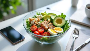 découvrez une recette de salade complète, rapide et facile à préparer, idéale pour un déjeuner sain et équilibré au bureau.