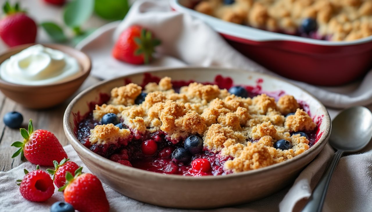 découvrez une recette facile de crumble aux fruits rouges maison : des fruits fondants, une pâte croustillante et un dessert gourmand à partager.