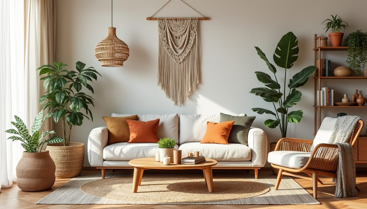 découvrez comment créer une décoration bohème chic dans votre salon : matières naturelles, couleurs douces, textiles chaleureux et accessoires bien choisis.